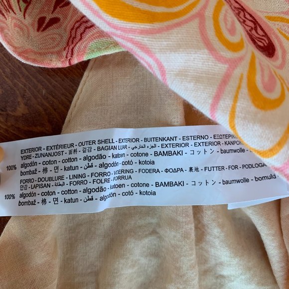 Zara Boho Bell Sleeve Open Tie Back Orange Floral Paisley Women's Small Blouse - Picture 5 of 16